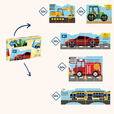 Nieuw: Coblo Puzzel Toppers Transport - 60 stuks
