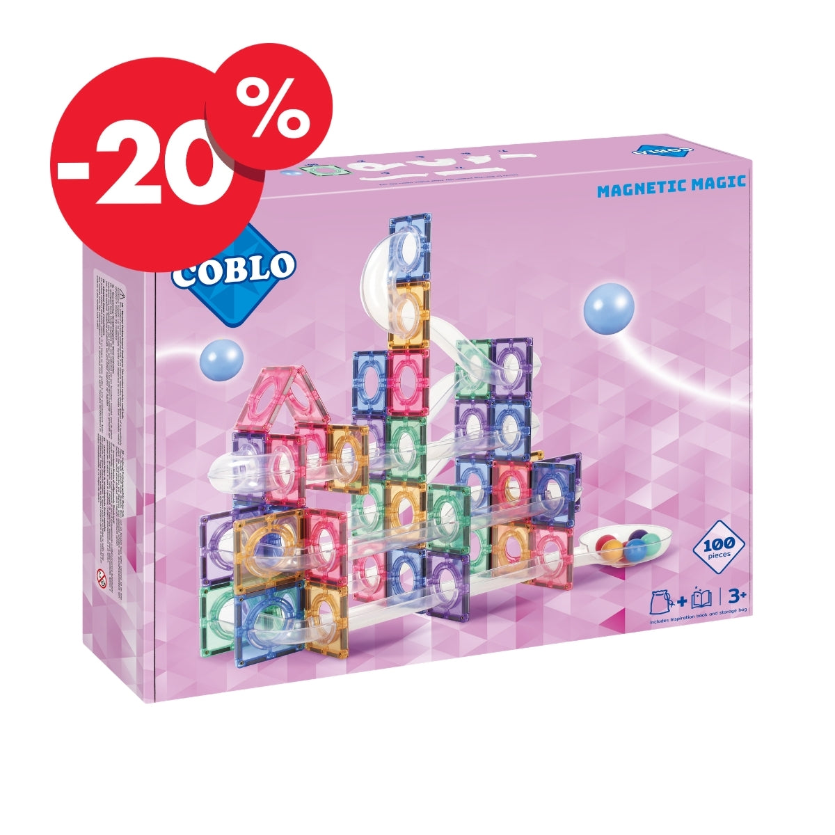 Coblo Pastel Marble Run - 100 pieces