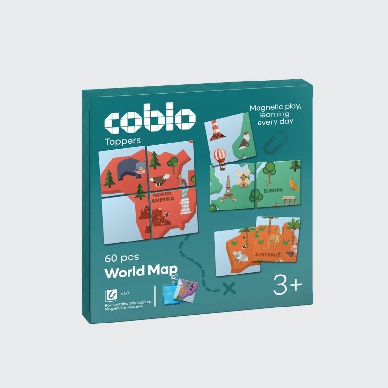 Coblo Toppers Wereldkaart - 60 stuks