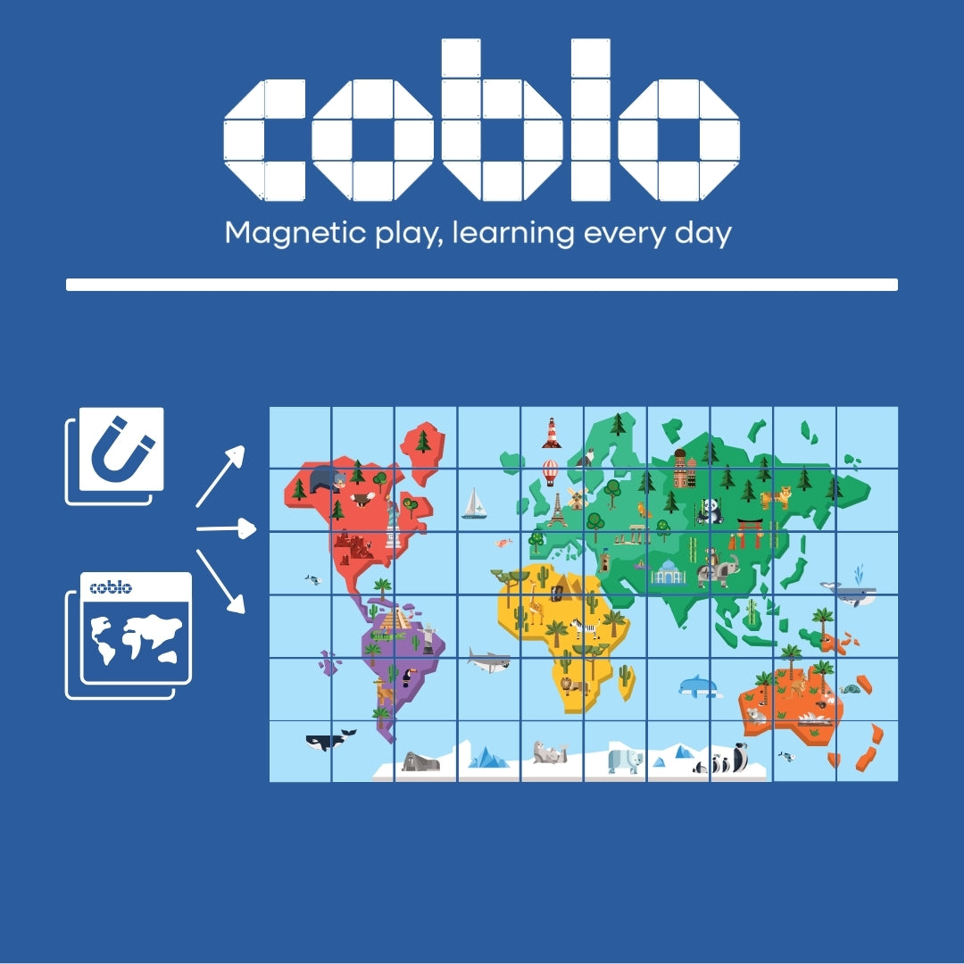 Coblo Toppers Wereldkaart - 60 stuks