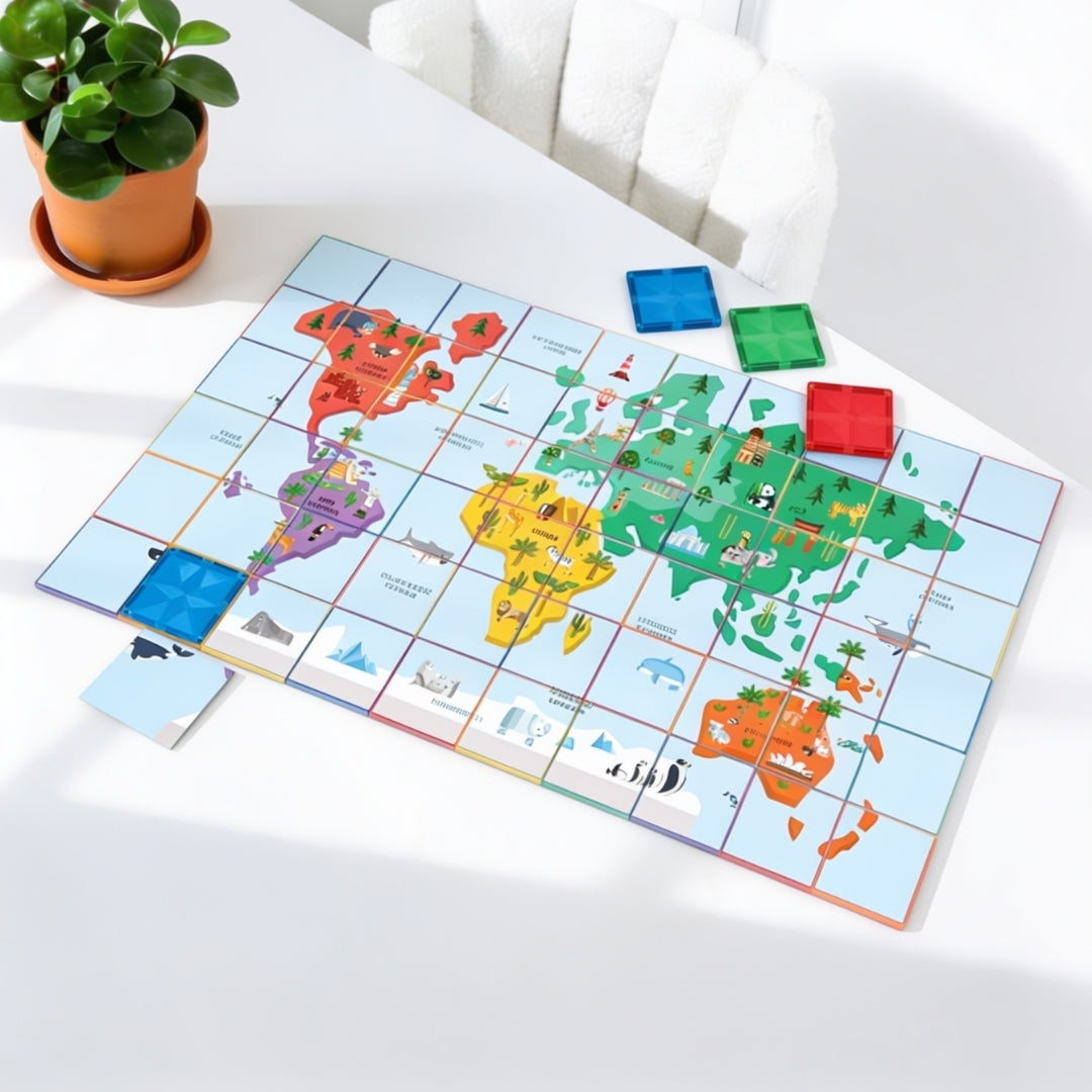 Coblo Toppers Wereldkaart - 60 stuks