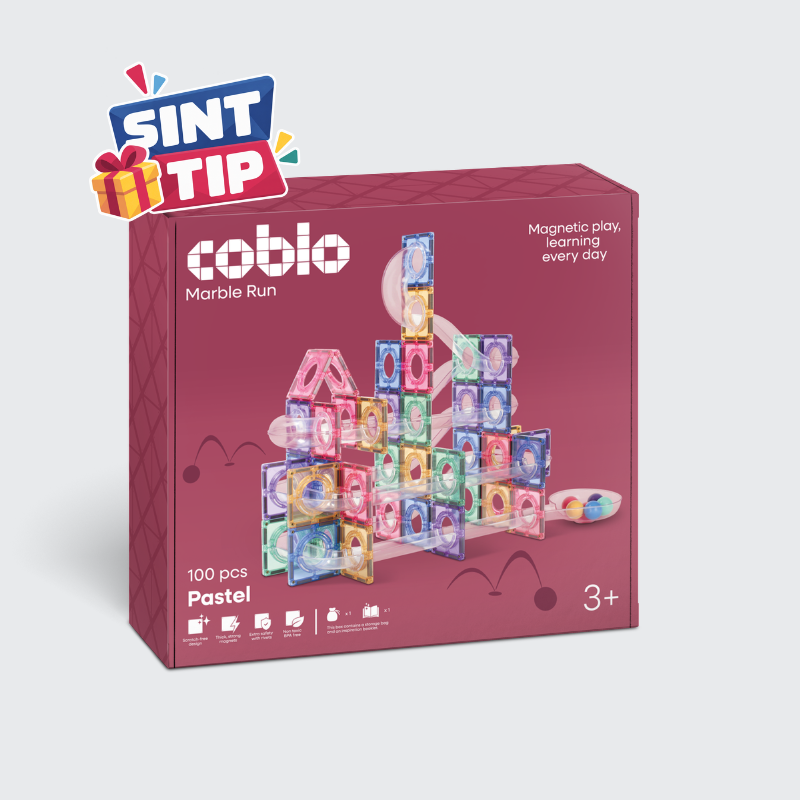 Coblo Pastel Knikkerbaan - 100 stuks