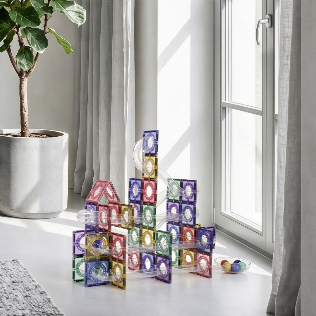 Coblo Pastel Knikkerbaan - 100 stuks