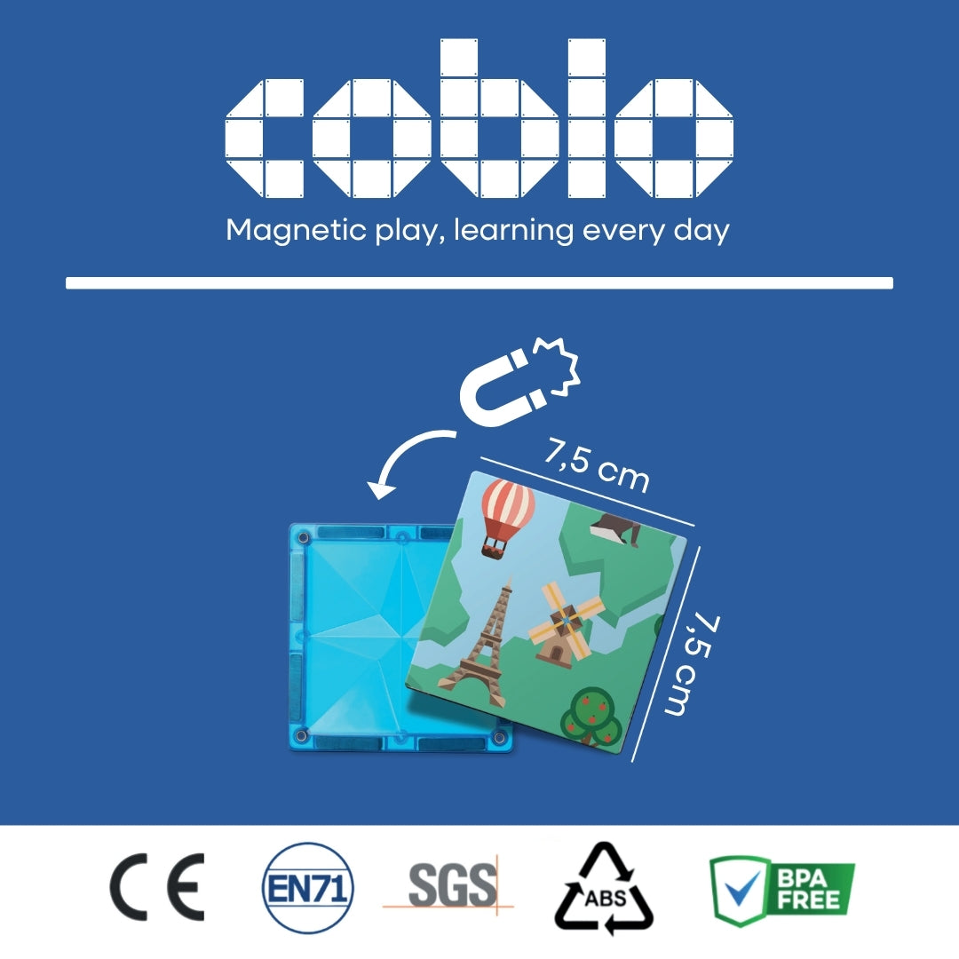 Coblo Toppers Wereldkaart - 60 stuks